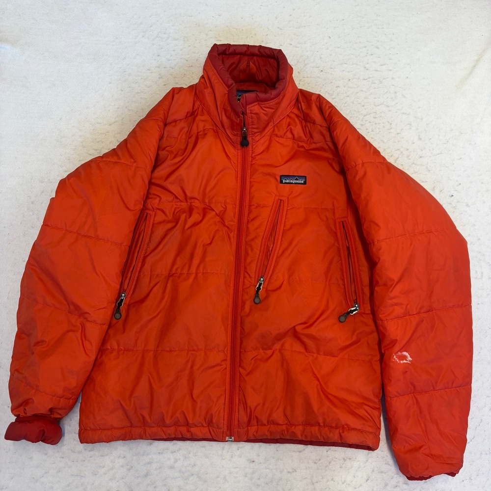 Patagonia Puff Jacket Womens M Orange Puffer Full Zip Insulated